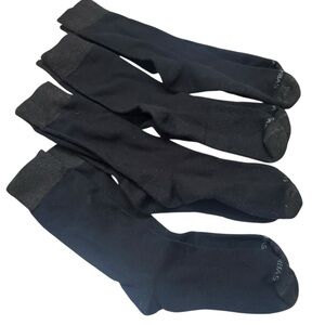 Lot of 4 Bombas Mens Black Socks size L Bee Better